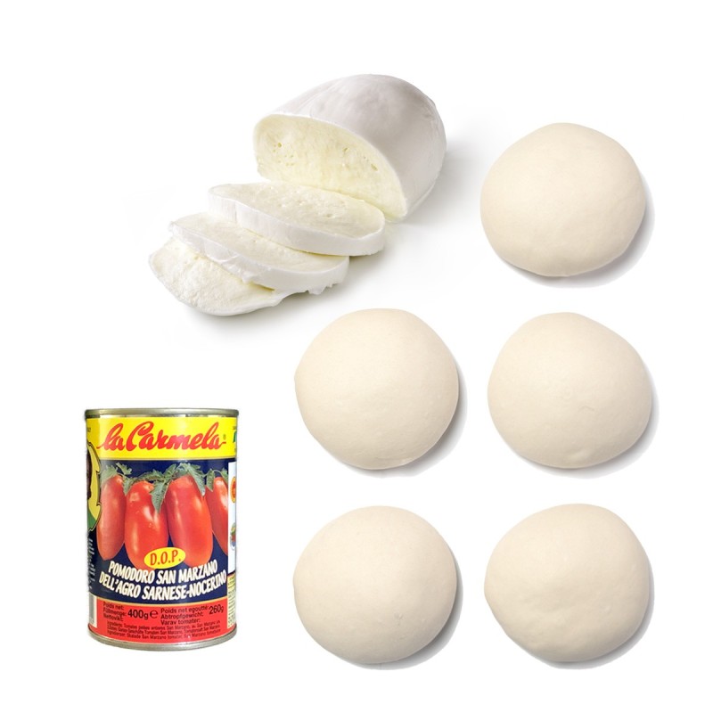 PizzaBox - 5x Margherita - ciasto + ser + pomidory